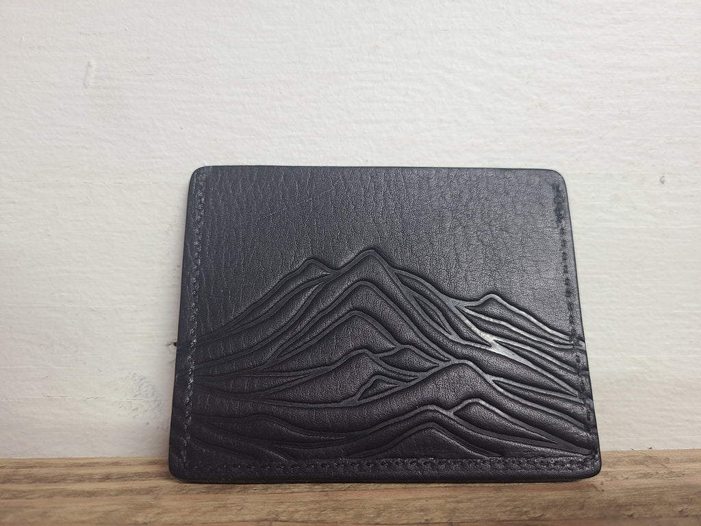 Horizontal Card Wallet - Black mountains