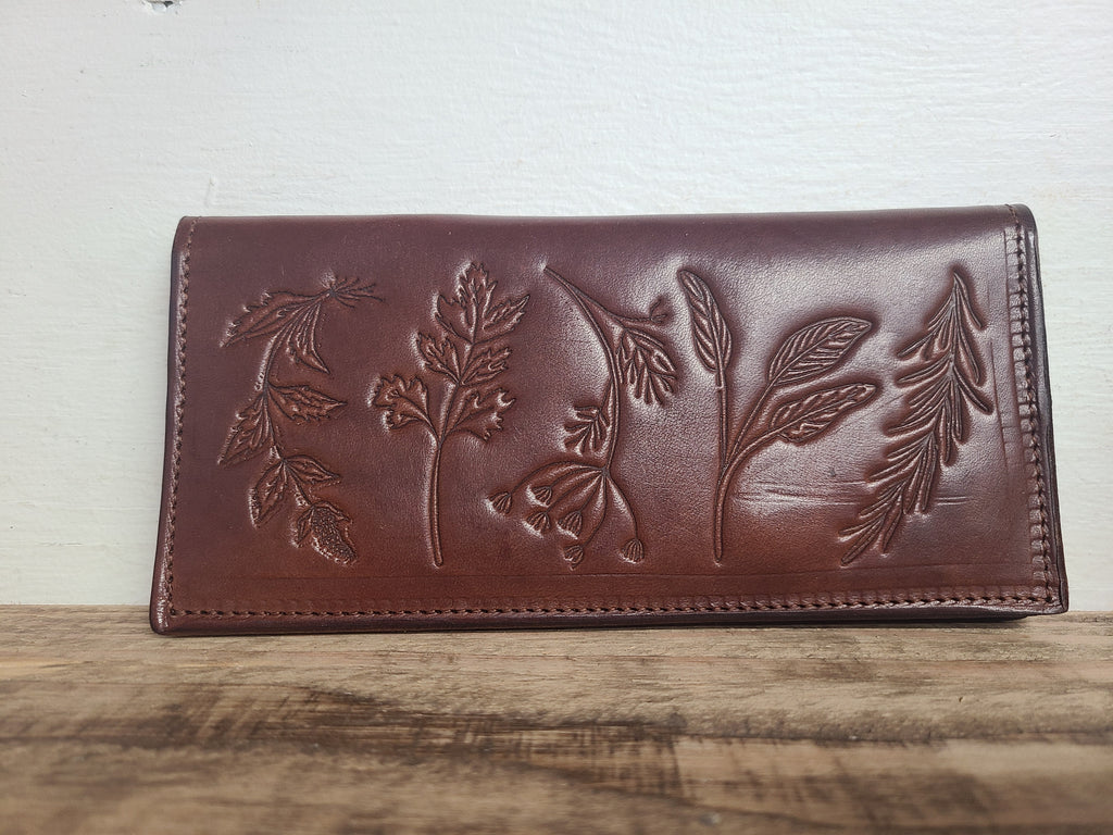 Long Wallet - brown with herbs (rts)
