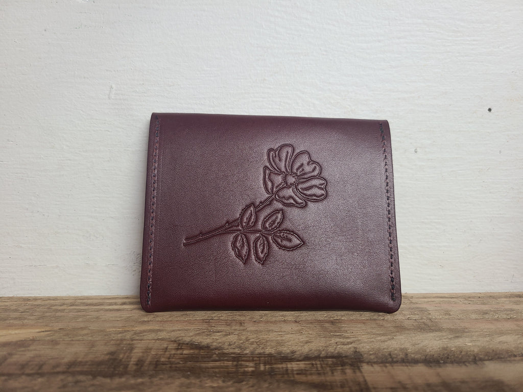 Change Purse Wallet - Bergundy Wild Rose (rts)