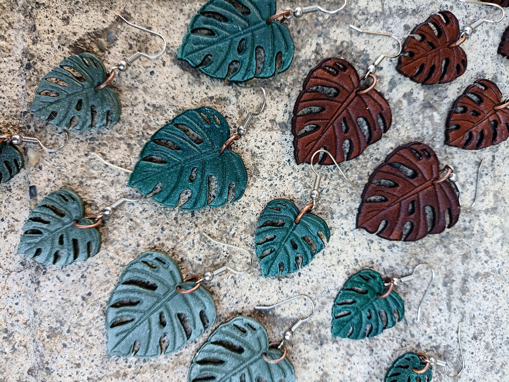 Monstera Leaf Earrings