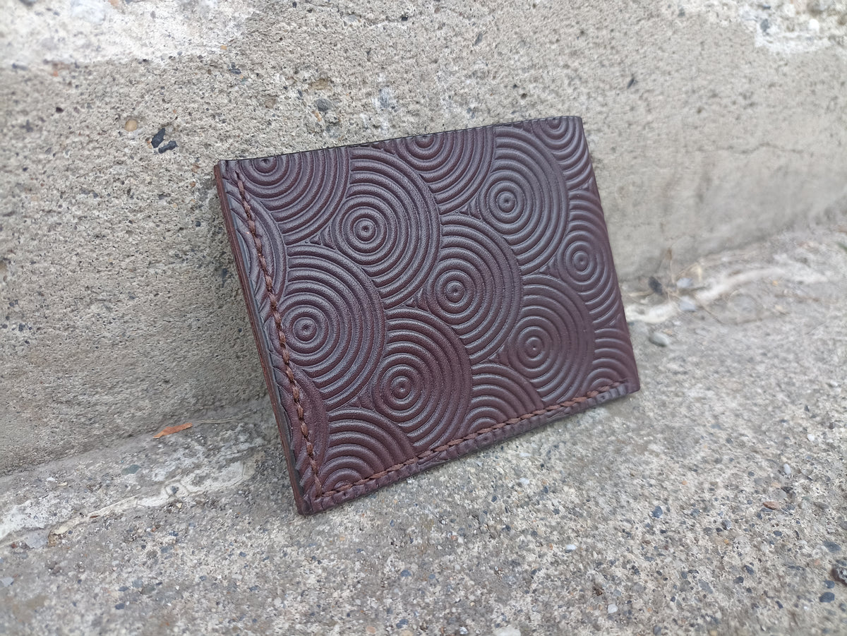 Sample Sale/Slim Circles Wallet – Black Spruce Leather